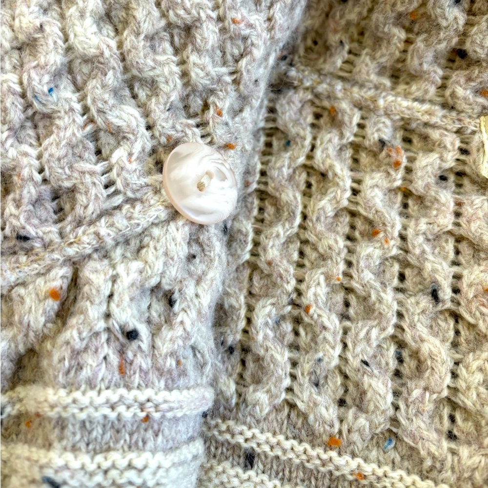 Aran Mor Sweater Cardigan Ireland Fisherman Knit 100% Merino Wool Size Medium - Picture 8 of 11